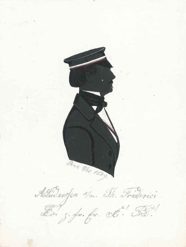 Albert Lüderssen Stammte Aus Schöningen Und Immatrikulierte Sich Am 16. Mai 1848 In Jena Als Stud. Oec. Im Folgenden Jahr Wurde Er In Die Thuringia Rezipiert, Wo Er Einmal Drittchargierter Und Einmal Senior War. Nach Dem Studium Heiratete Er Elisabeth Witting Und War Als Ökonomierat In Oberschlesien Tätig. Er Starb 1896. Die Silhouette Ist Gewidmet "Jena 9/12 1849. - ALüderssen [Z!] S/m. Th. Friederici [Z!] [Z!] Z. Fr. Er." Kölner Privatsammlung.